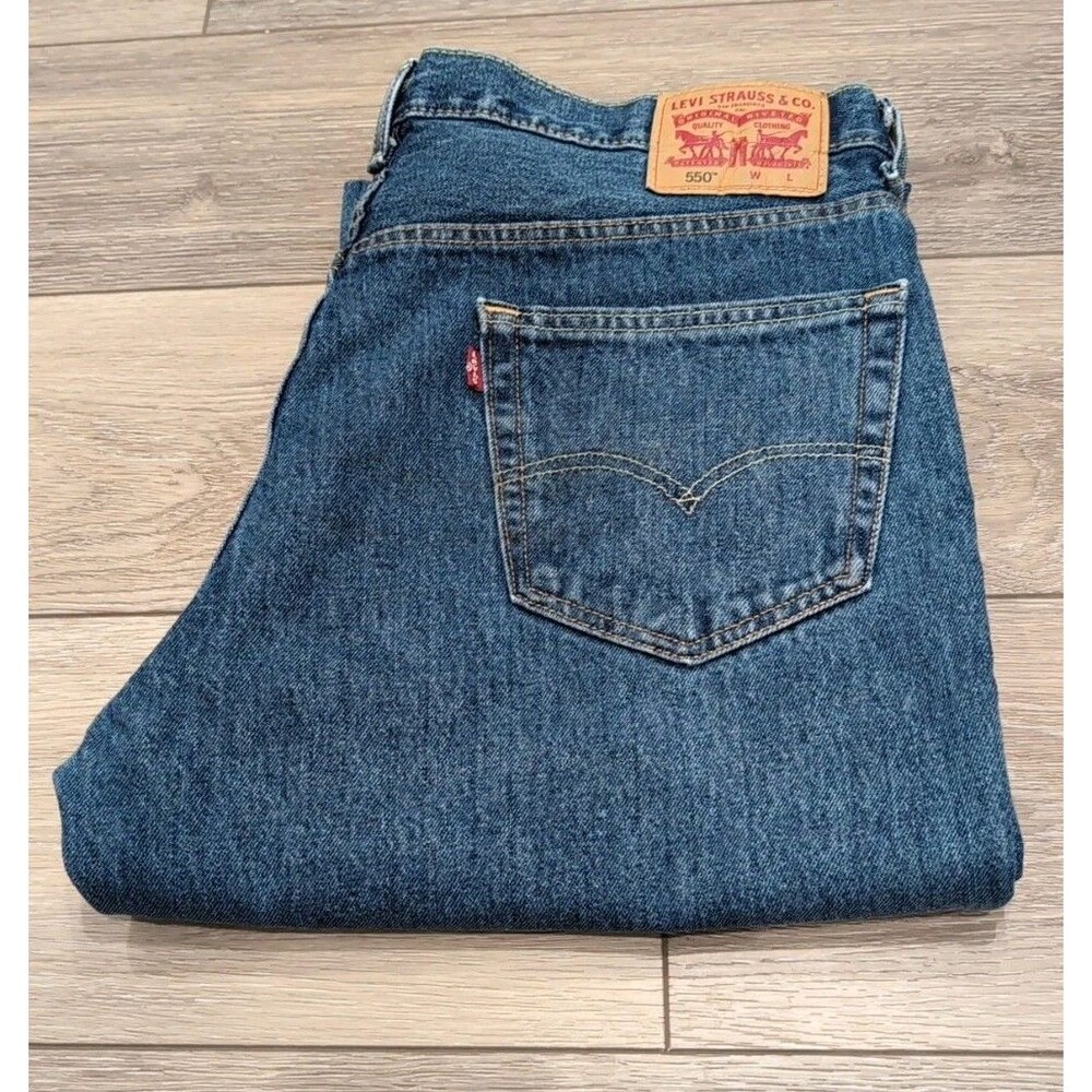 LEVI'S 550 36x32 BLUE JEANS MEN'S STRAIGHT LEG DARK WASH